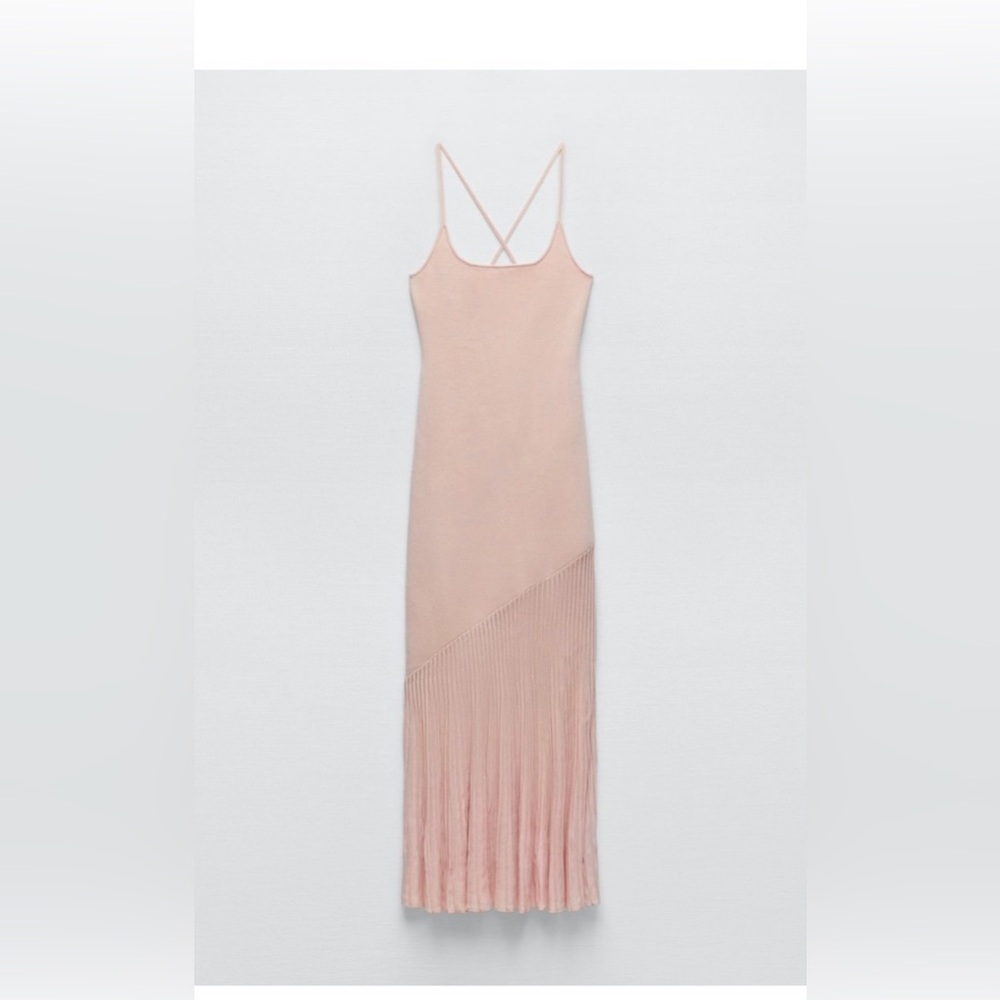 Blush Pink Pleated Dress